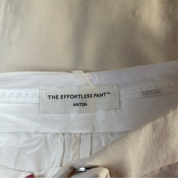 Aritzia- The Effortless Pants Cropped Crepette Light Birch Size 2 Wide Leg - Picture 8 of 9